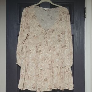 Bohme Cream and Brown Paisley Mini Dress